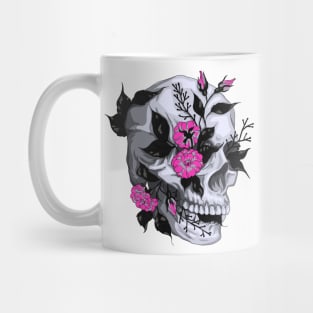 Day of The Dead Skull with Pink Flowers for Women and Men Mug